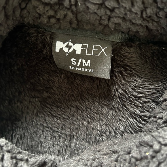 Popflex Black Faux Sherpa Pullover Hoodie - Picture 3 of 5